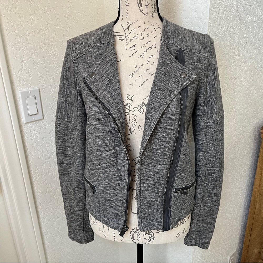 Biker-style Jersey Jacket